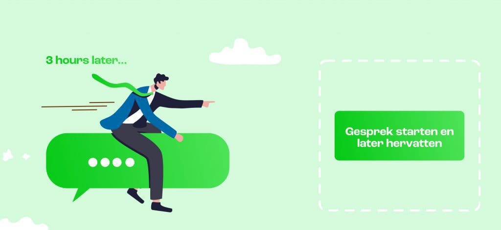 Gesprek starten en later hervatten met WhatsApp Business | Bconnect Live Chat
